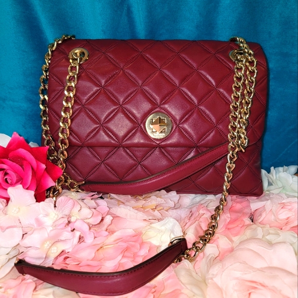 kate spade Handbags - Euc kate spade Natalia quilted crossbody and shoulder bag wine